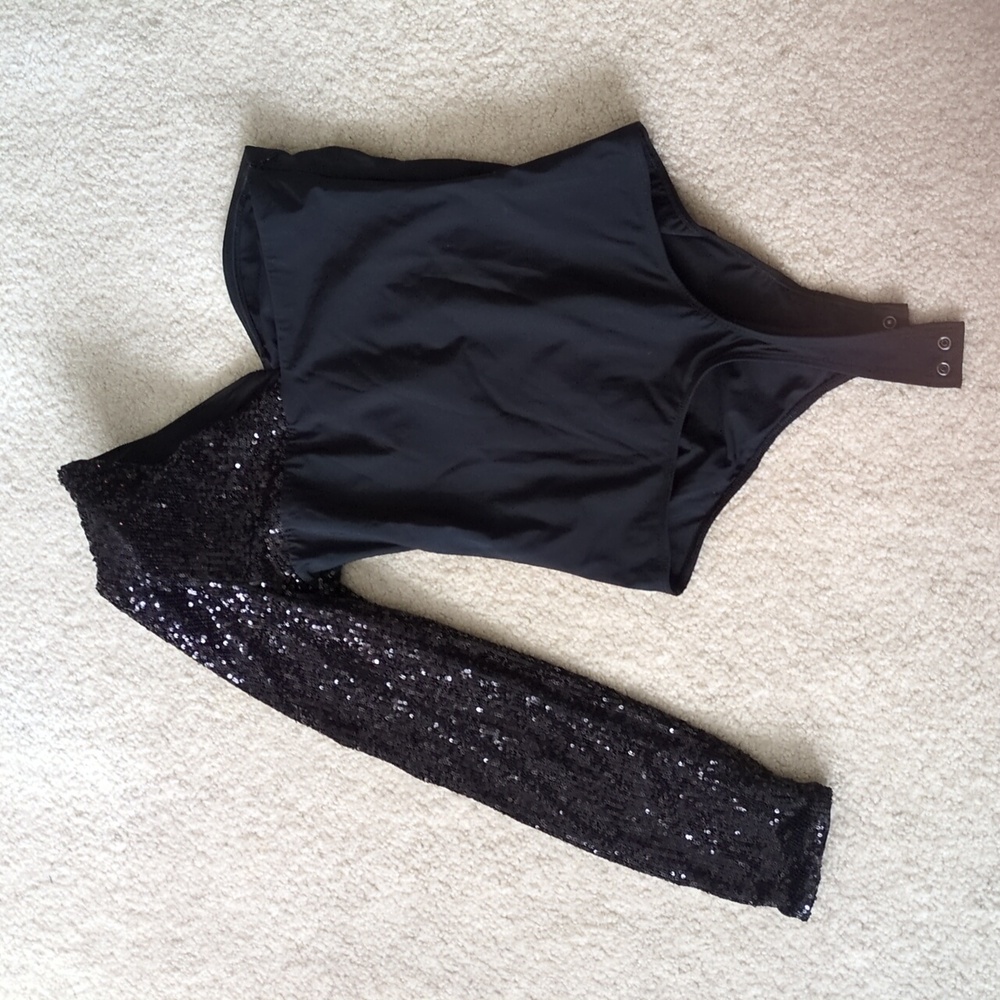 Express Black Sequin Bodysuit - image 4